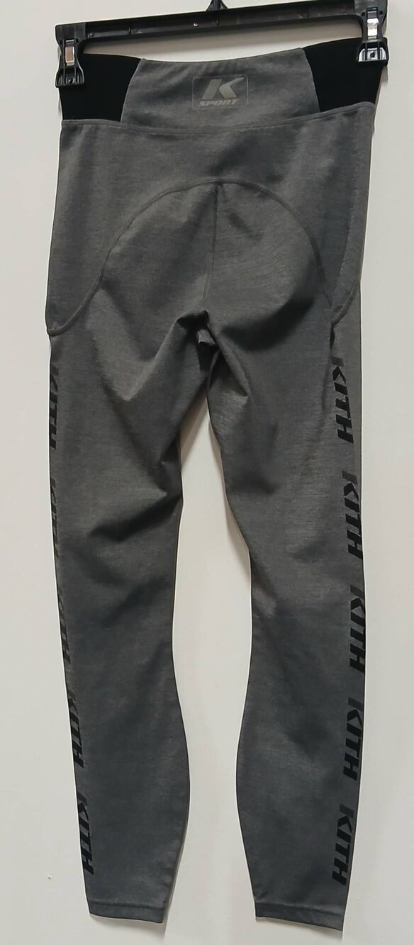 Kith sports womens xsmall running leggings gray black athletic gym Activewear